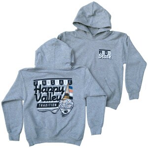 gray youth hoodie with Penn State Ice Cream Happy Valley Tradition art